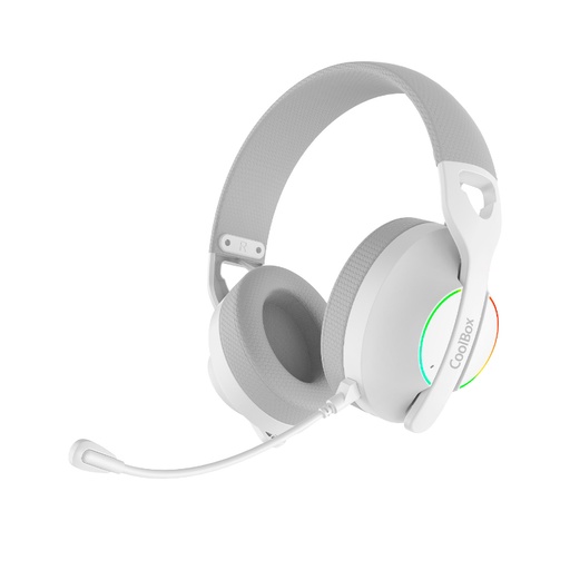 [44265] AURICULAR BLUETOOTH CON MICROFONO WB01 RGB BLANCO COOLBOX