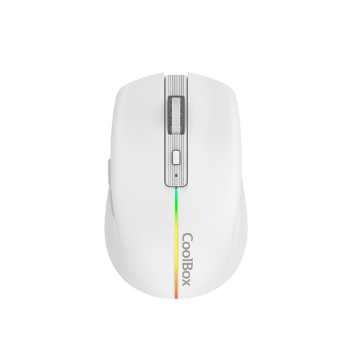 [44263] RATON GAMING OPTICO WIRELESS RECARGABLE W01 RGB BLANCO COOLBOX