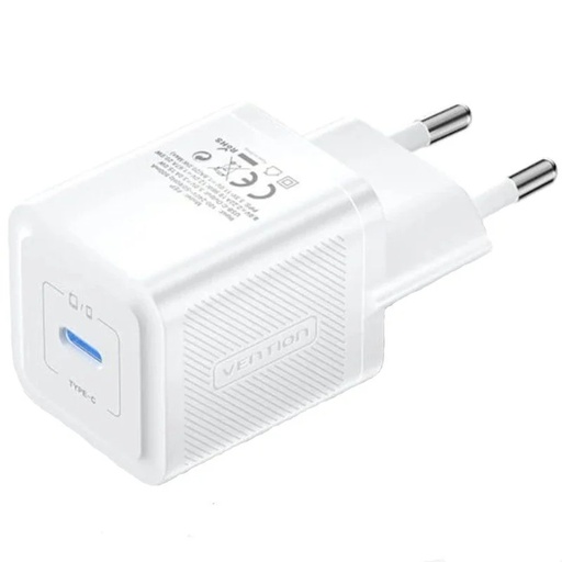 [43996] CARGADOR PARED GAN 20W USB-C BLANCO VENTION