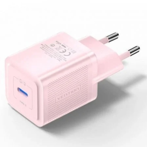 [43995] CARGADOR PARED GAN 20W USB-C ROSA VENTION