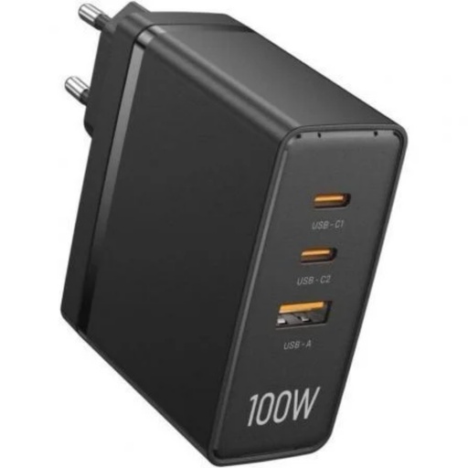 [43988] CARGADOR PARED 100W 2xUSB-C/USB-A NEGRO VENTION