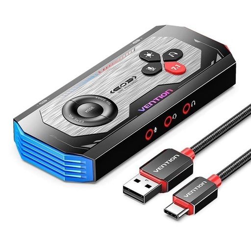 [43837] TARJETA SONIDO GAMING CON AMPLIFICADOR USB-C/M A 3xJACK3.5/H VENTION