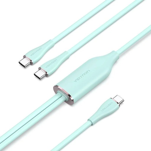 [43826] CABLE USB-C/M A 2xUSB-C/M 1.5 M VERDE VENTION