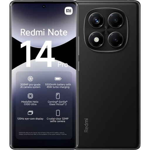 [43588] SMARTPHONE REDMI NOTE 14 PRO (8+256GB) BLACK XIAOMI