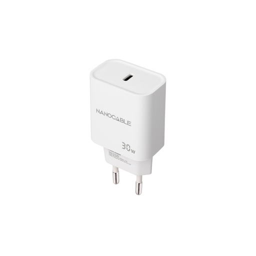 [43542] CARGADOR PARED 1XUSB-C PD 30W BLANCO NANOCABLE