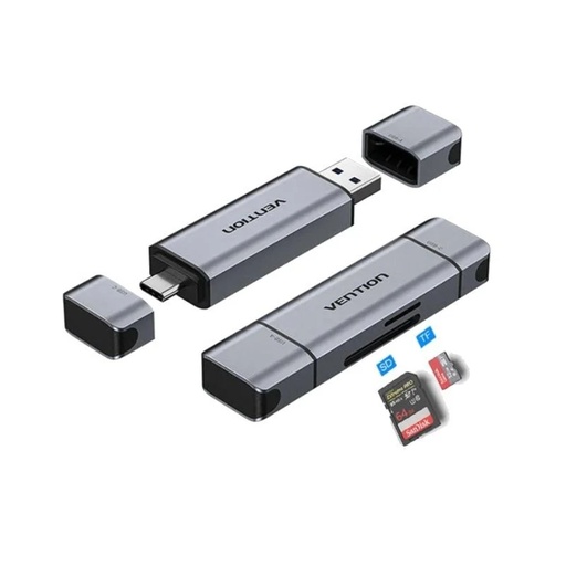 [43511] LECTOR TARJETAS EXTERNO USB 3.0 USB-C GRIS VENTION