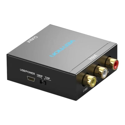 [43313] CONVERSOR RCA/H A HDMI/H - MINI USB/H NEGRO VENTION