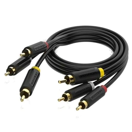 [43275] CABLE AUDIO ESTEREO 3xRCA/M - 3xRCA/M 2 M NEGRO VENTION