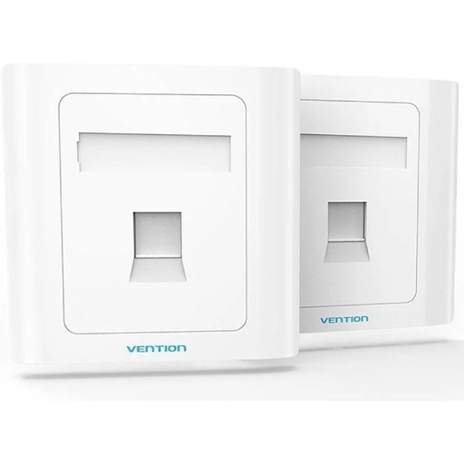 [43262] PLACA DE PARED TIPO 86 1 PUERTO RJ45 BLANCO VENTION