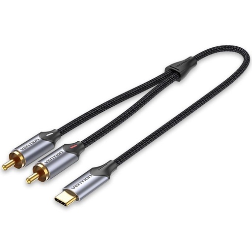 [43142] CONVERSOR 2xRCA/M A USB-C/M 1 M GRIS VENTION