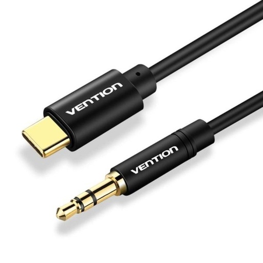 [43141] CONVERSOR USB-C/M A JACK 3.5/M 1.5 M NEGRO VENTION