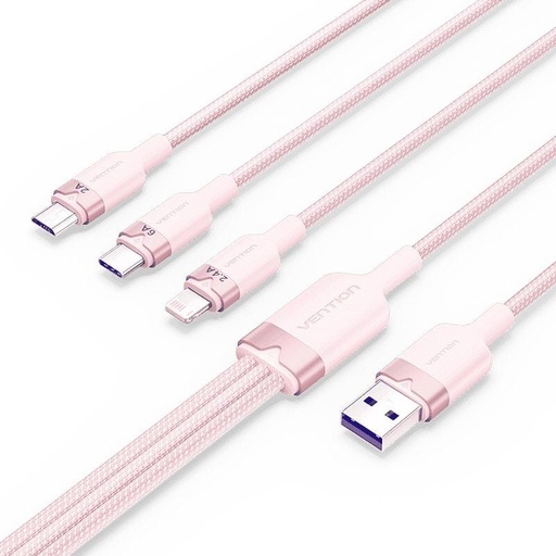 [43135] CABLE USB 2.0 A USB-C + MICROUSB/M + LIGHTNING 1.5 M ROSA VENTION