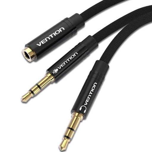 [43120] CABLE AUDIO ESTEREO 2xJACK 3.5/M JACK 3.5/H 1 M NEGRO VENTION