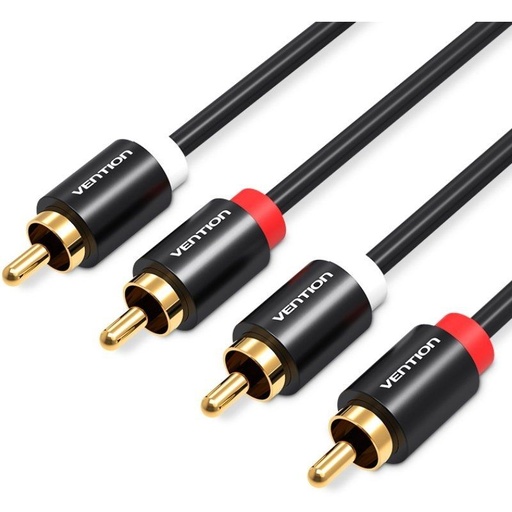 [42990] CABLE AUDIO ESTEREO 2xRCA/M 2xRCA/M 2 M NEGRO VENTION