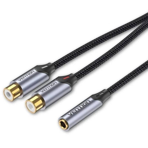[42974] CABLE AUDIO ESTEREO JACK 3.5/H 2xRCA/M 0.3 M GRIS VENTION