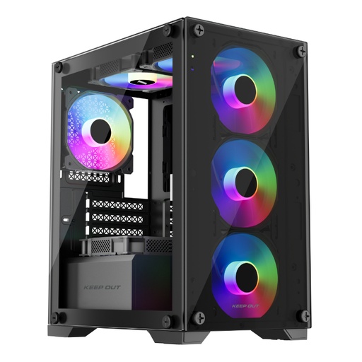 [42611] CAJA MICROATX XC-201 GLASS ARGB KEEPOUT