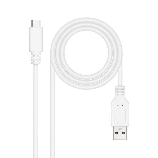 [42364] CABLE USB 2.0 3A TIPO USB-C/M- A/M 1 M BLANCO NANOCABLE