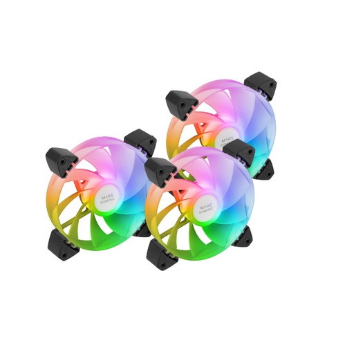 [42193] KIT 3 VENTILADORES AUXILIAR A-RGB 120MM MF-3R NEGRO MARS GAMING
