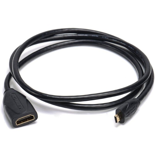 [41900] CABLE ALARGADOR MICROHDMI 4K M-H 1 M NEGRO VENTION