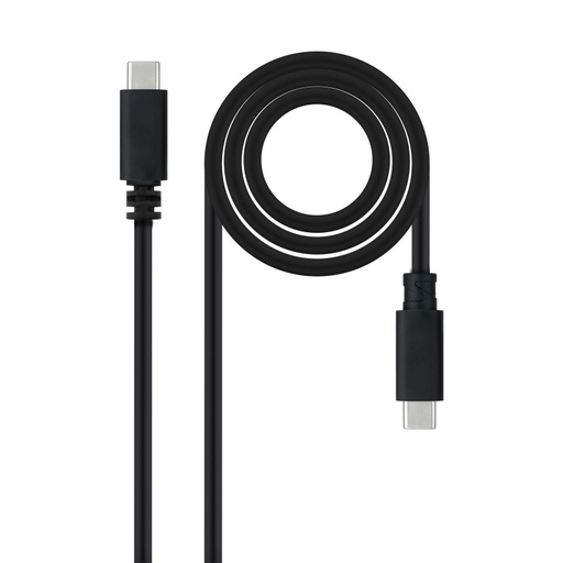 [41618] CABLE USB 2.0 3A TIPO USB-C/M-USB-C/M 1.5 M NEGRO NANOCABLE