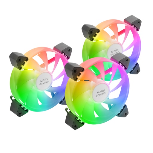 [41154] KIT 3 VENTILADORES AUXILIAR A-RGB 120MM MF-3A NEGRO MARS GAMING