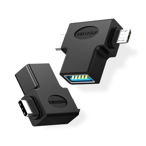 [40961] ADAPTADOR 3.0 USB-C/M A MICRO USB-A/M NEGRO VENTION