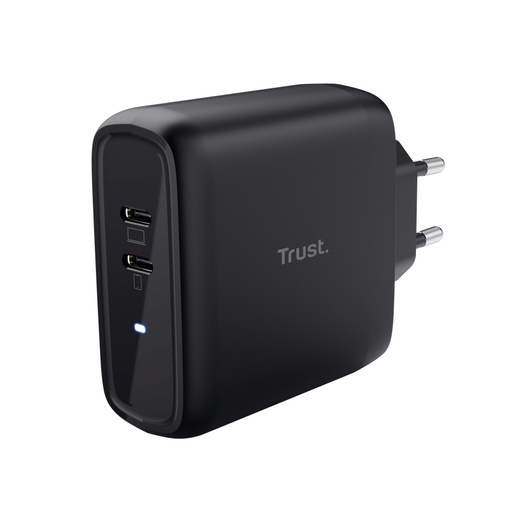 [40498] CARGADOR PARED/VIAJE 2xUSB-C 65W MAXO NEGRO TRUST