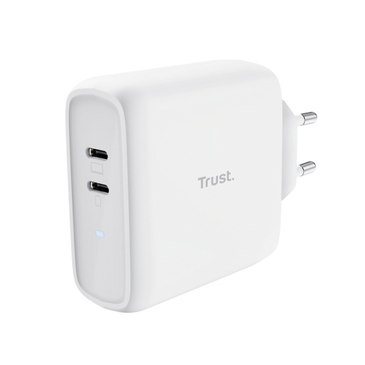 [40497] CARGADOR PARED/VIAJE 2xUSB-C 65W MAXO BLANCO TRUST