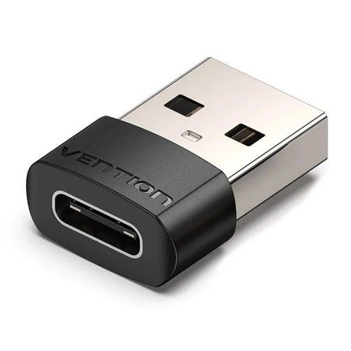 [40461] ADAPTADOR USB-A/H A USB-C/M NEGRO VENTION