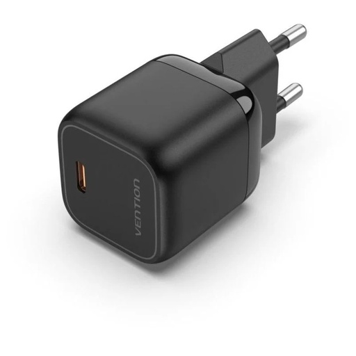 [40443] CARGADOR PARED 30W USB-C 3A NEGRO VENTION