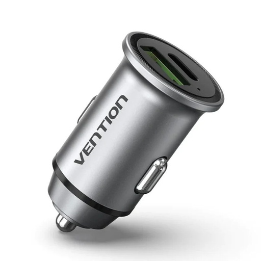 [40408] CARGADOR COCHE USB-A + USB-C 20W GRIS VENTION