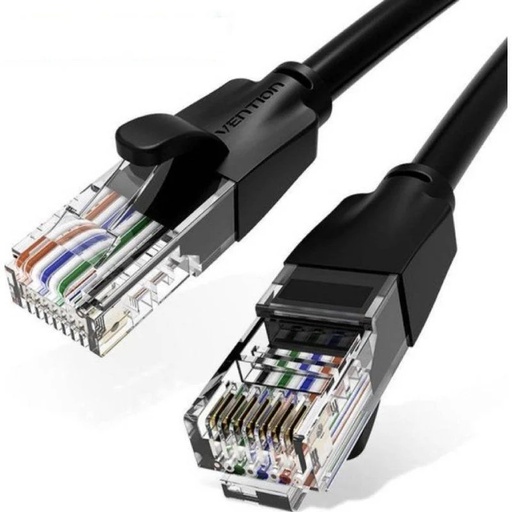 [40343] CABLE DE RED LATIGUILLO RJ45 UTP CAT6 AWG26 1 M NEGRO VENTION