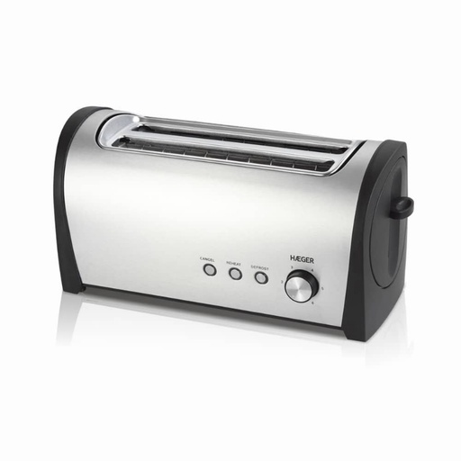 [39919] TOSTADOR DESAYUNO PLUS MULTIFUNCION 1.400W ACERO INOXIDABLE/NEGRO HAEGER