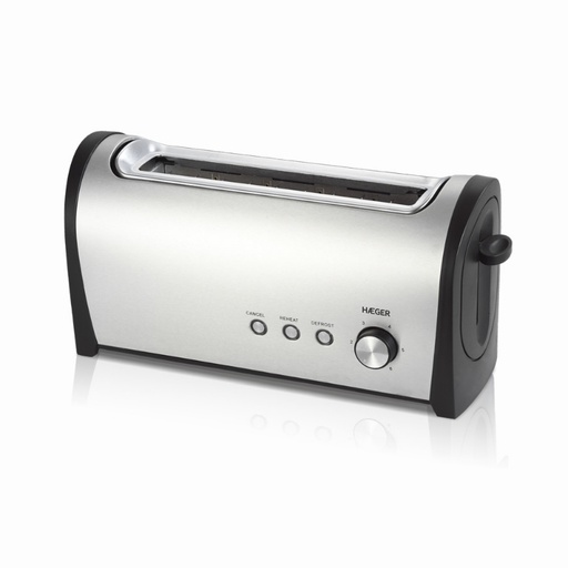 [39918] TOSTADOR DESAYUNO MULTIFUNCION 1.000W ACERO INOXIDABLE/NEGRO HAEGER