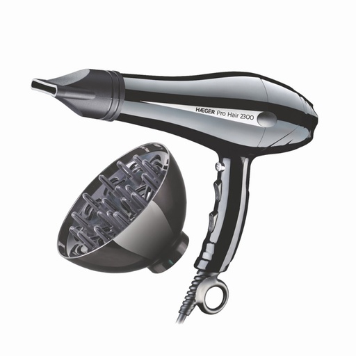 [39905] SECADOR DE PELO PRO HAIR 2.300W NEGRO HAEGER