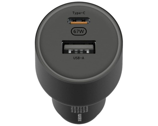 [38920] CARGADOR COCHE 67W USB-A TYPE-C 1xUSB-A/1xUSB TYPE-C/ 2A/6A NEGRO XIAOMI