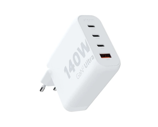 [38901] CARGADOR USB DE VIAJE/PARED 140W GAN2 ULTRA WALL 3x TYPE-C/USB 3.0 BLANCO XTORM