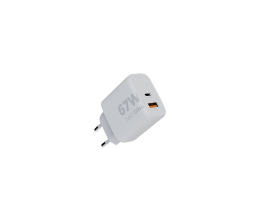 [38899] CARGADOR USB DE VIAJE/PARED 67W GAN2 ULTRA WALL TYPE-C/USB 3.0 BLANCO XTORM