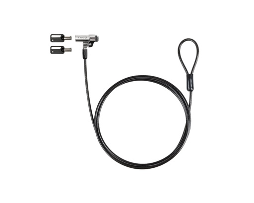 [38654] CABLE LOCK DE SEGURIDAD TIPO NANO CON LLAVE PARA PORTATILES 1.5M GRIS TOOQ