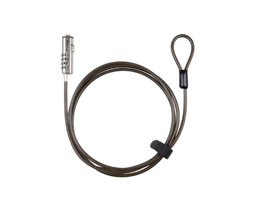 [38653] CABLE LOCK DE SEGURIDAD TIPO NANO CON COMBINACION PARA PORTATILES 1.5M GRIS TOOQ