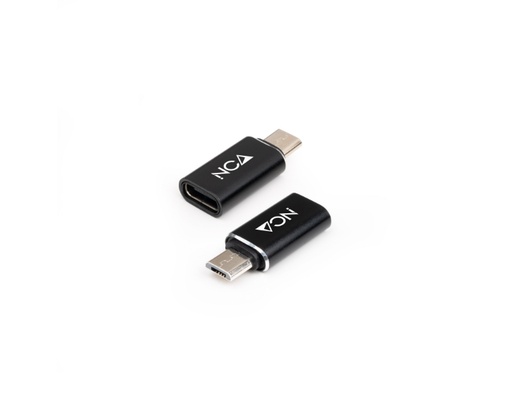 [38630] ADAPTADOR MICRO USB A USB-C B/M - USB-C/H NEGRO NANOCABLE