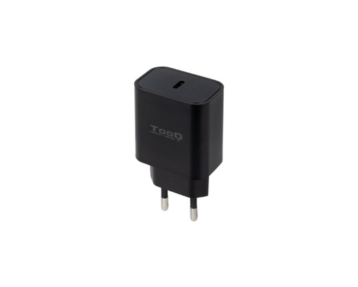[38157] CARGADOR PARED USB-C/PD 20W NEGRO TOOQ