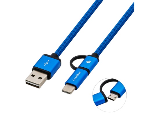 [37649] CABLE MULTIUSB 2.0 1M AZUL COOLBOX