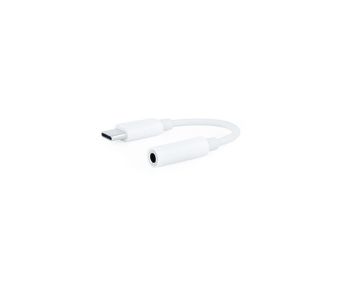[37365] CABLE ADAPTADOR AUDIO USB-C/M A JACK 3.5/H 11CM BLANCO NANOCABLE