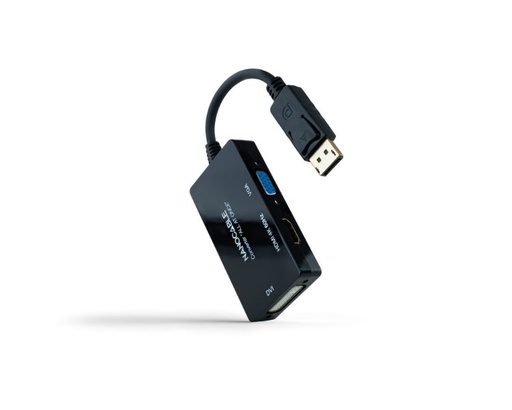 [37289] CONVERSOR DISPLAYPORT A HDMI/DVI/VGA 20CM NEGRO NANOCABLE