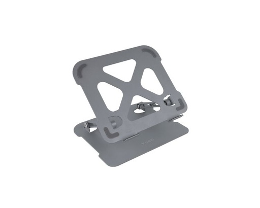 [37277] SOPORTE ELEVADOR PARA PORTATILES AJUSTABLE ERGONOMICO GRIS TOOQ