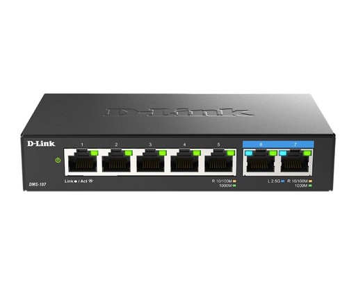 [37073] D-LINK SWITCH 7 PUERTOS 10/100/1Gbit w/2 PUERTOS 2.5G MULTI-GIGABIT