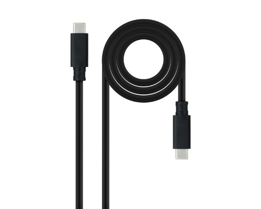 [37014] CABLE USB 3.1 GEN2 10Gbps 5A 4K/60Hz, USB-C/M USB-C/M 1.5 M NEGRO NANOCABLE