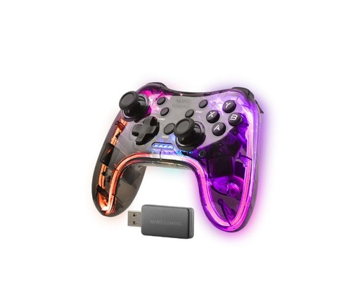 [36689] GAMEPAD WIRELESS MGP-24 NEON RGB NEGRO MARS GAMING
