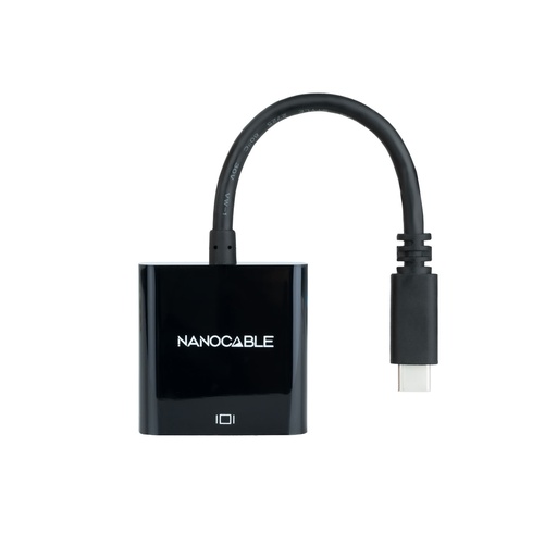 [36389] CONVERSOR USB-C A VGA. ALUMINIO 10 CM NEGRO NANOCABLE